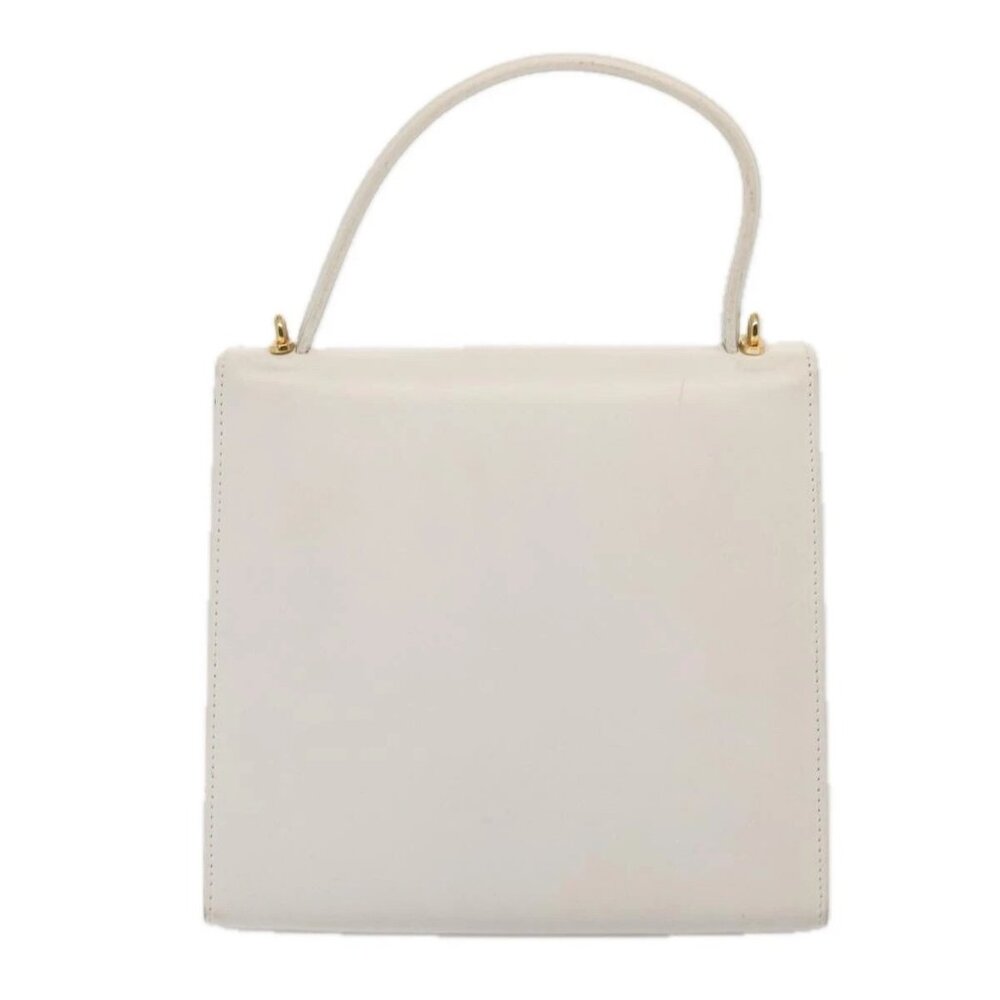 CELINE Shoulder Bag Leather 2way White Auth 83132 - Picture 2 of 16